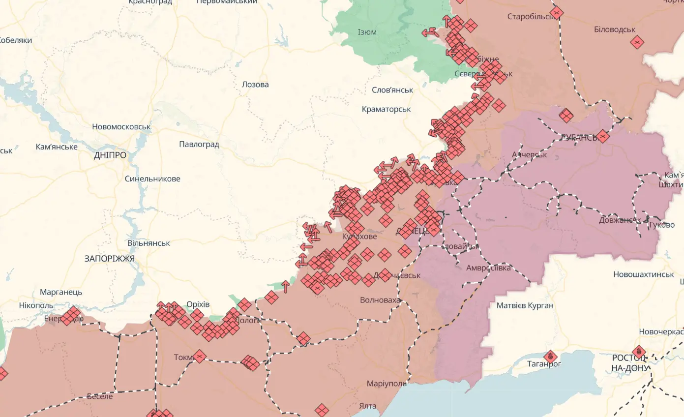 Карта бойових дій онлайн – ситуація станом на 8 липня 2025 року