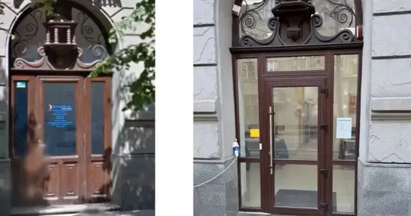Власник приміщення в центрі Львова самовільно замінив деревʼяну браму на пластикову