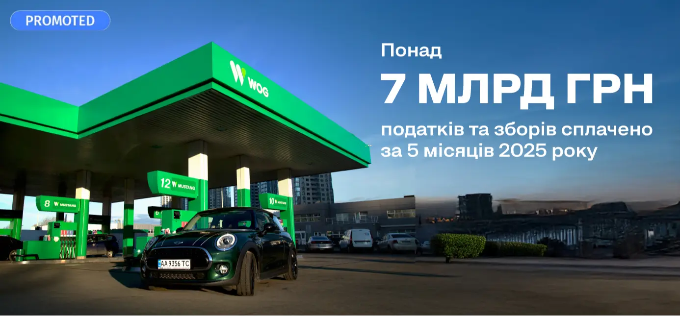 Понад 7 мільярдів гривень податків та зборів сплатив WOG за 5 місяців 2025 року
