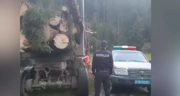 На Буковині зупинили КАМАЗ із незаконною деревиною