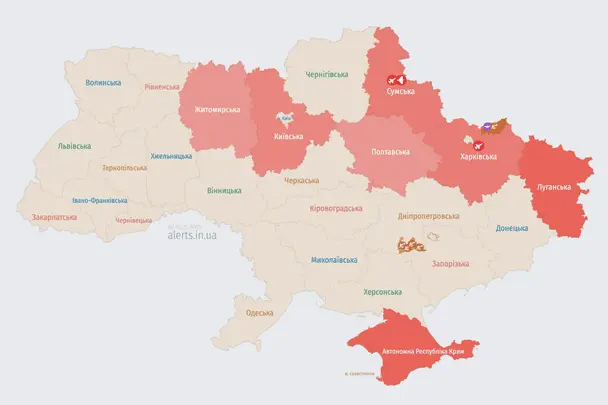 Росія атакує Україну БпЛА: напрямок ворожих цілей