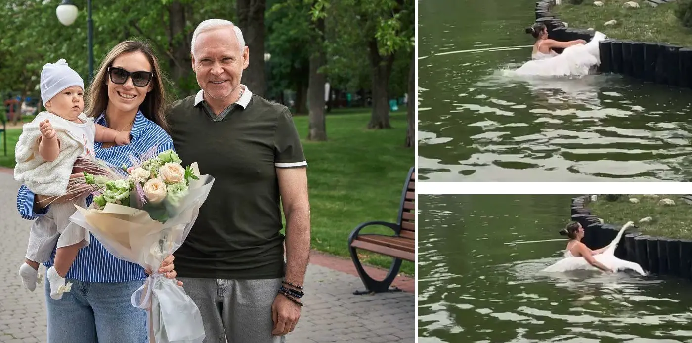 Жінка врятувала лебедя, стрибнувши у водоймище в Центральному парку Харкова