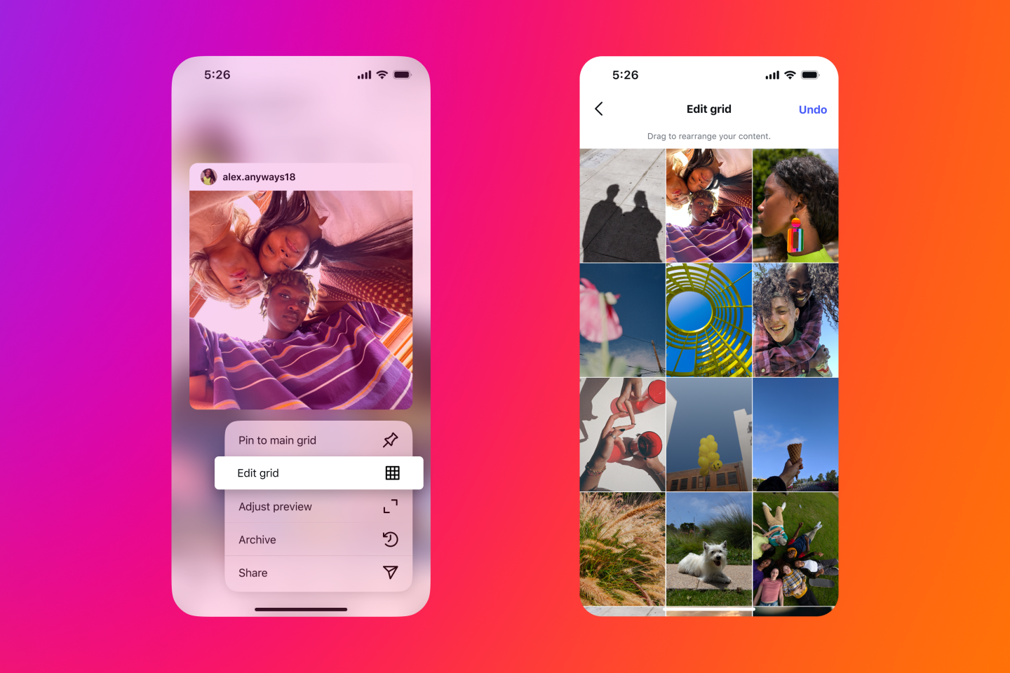 Скоро з’явиться можливість налаштування сітки Instagram