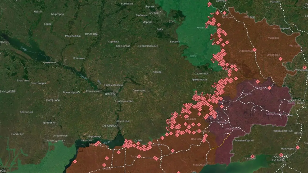 DeepState: ЗСУ відкинули росіян на Сумщині, окупанти просунулися у Запорізькій області
