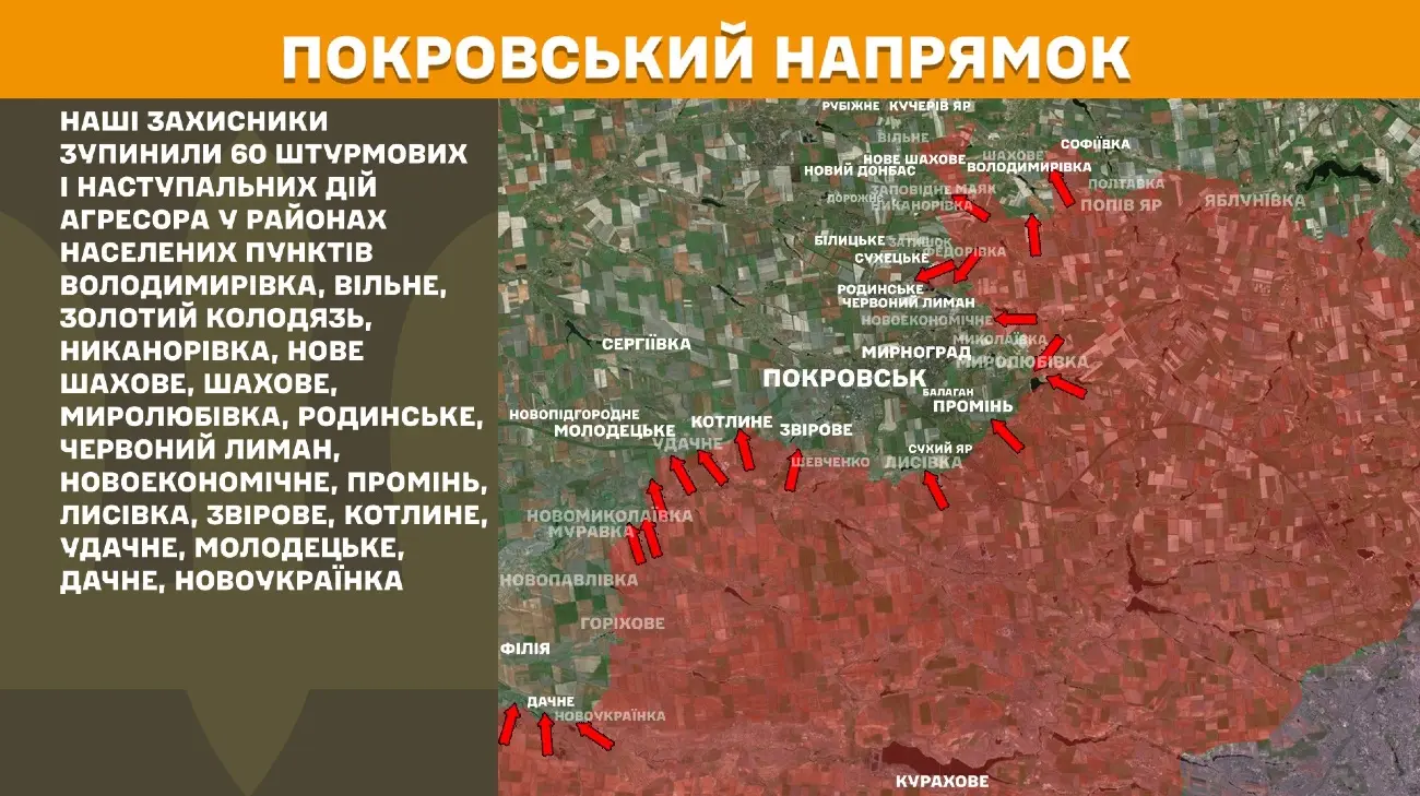 На фронті 183 зіткнень з ворогом, з них 60 на Покровському напрямку – Генштаб