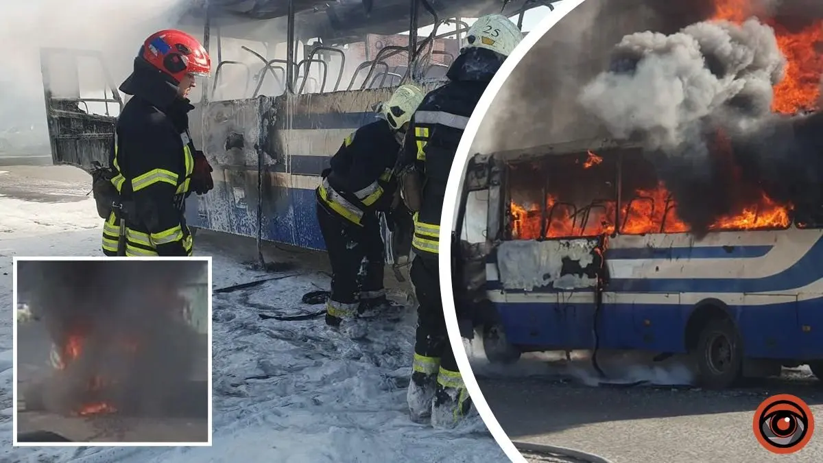 У Дніпрі на Кирила Осьмака на ходу загорівся автобус: відео моменту