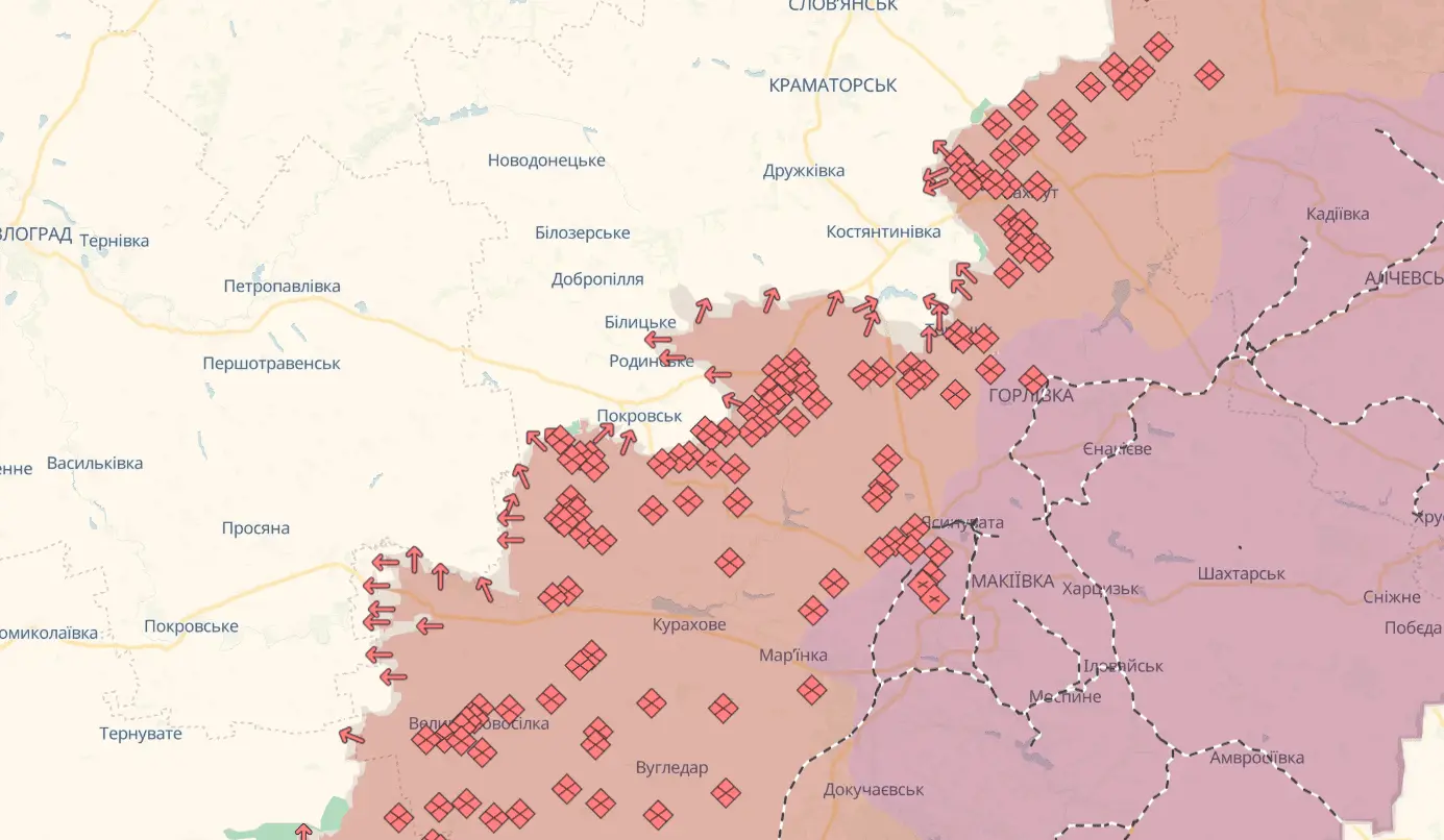 Карта бойових дій онлайн на сьогодні – 8 серпня 2025 року
