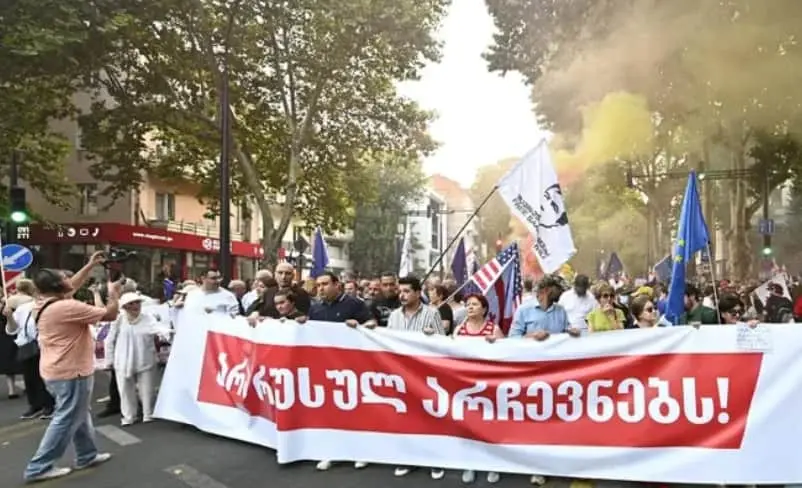 "Ні російським виборам": у Тбілісі мітингували за бойкот місцевого голосування