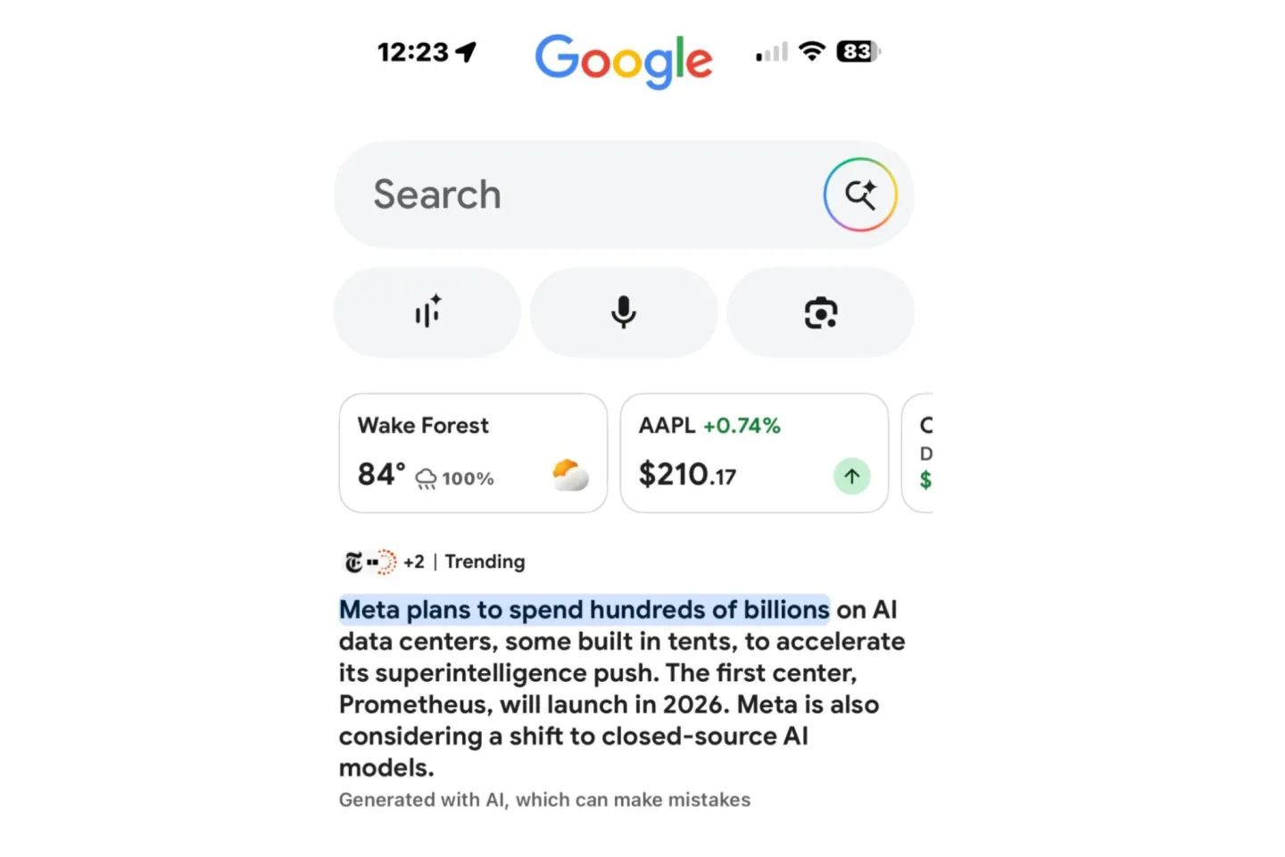 На сторінці Discover від Google підсумовуються новини з ШІ