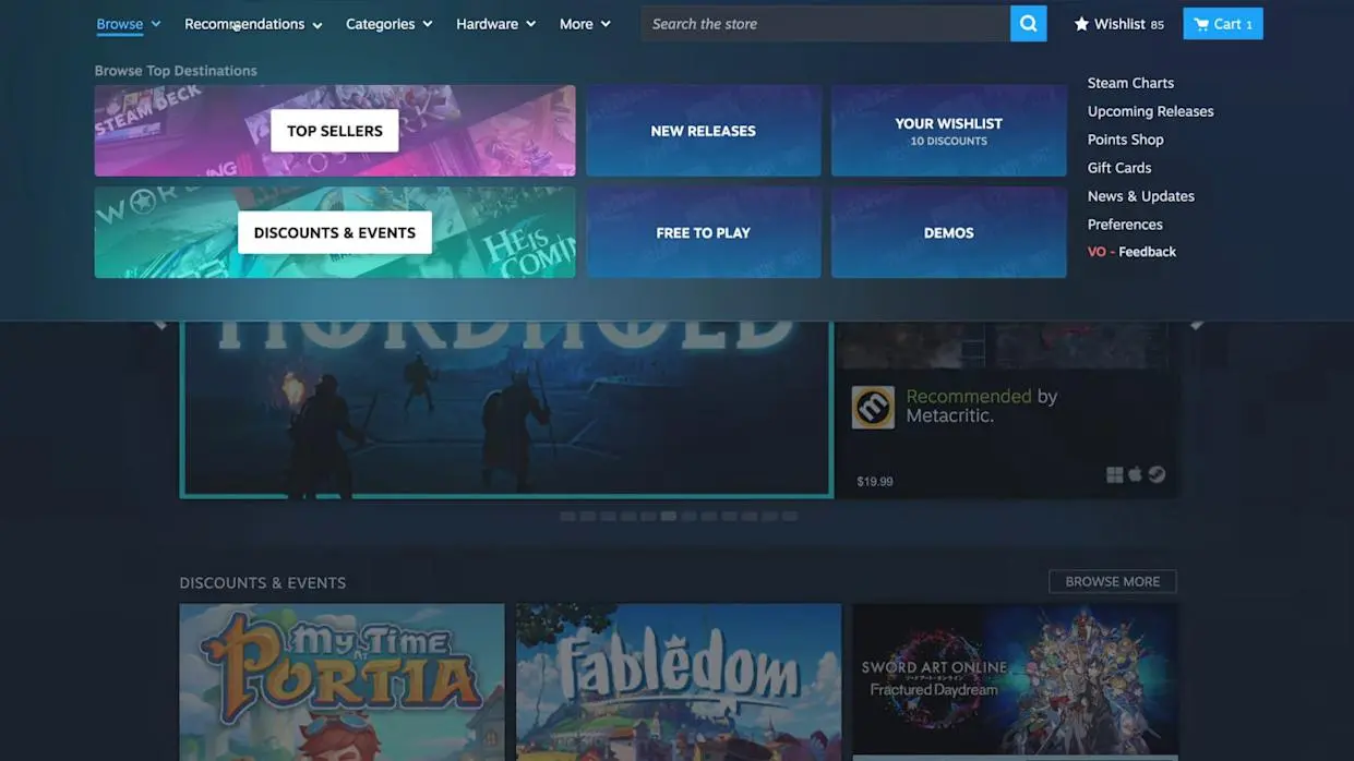Steam тестує оновлений інтерфейс магазину