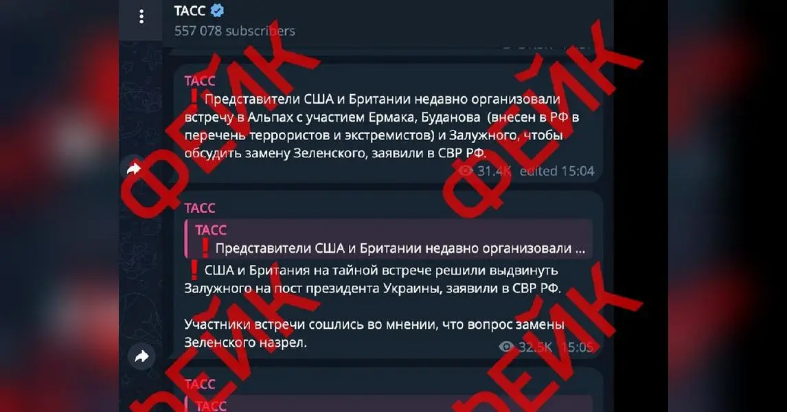 Залужного призначили президентом на таємній зустрічі в Альпах: воєнна розвідка розповіла про новий потік брехні з росії