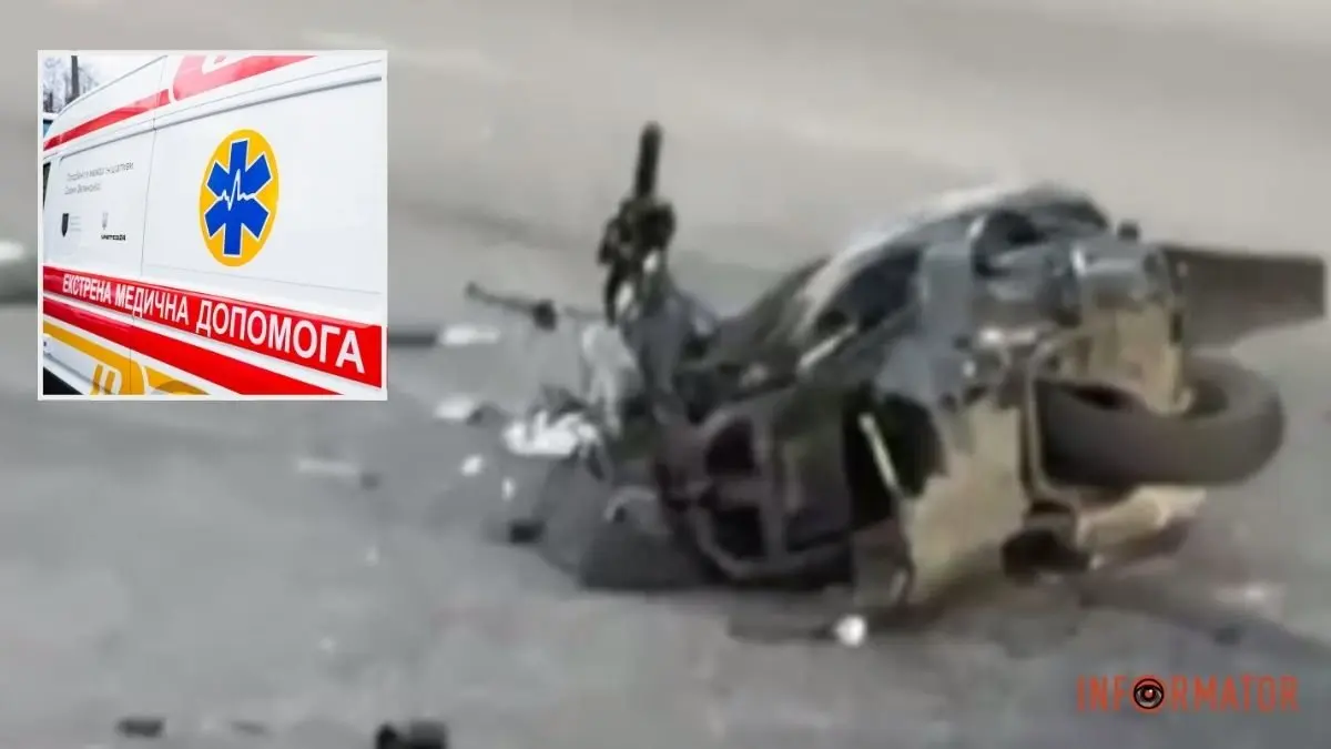 У Дніпрі на Сонячній Набережній Audi не розминулась з мопедом: водій двоколісного у лікарні