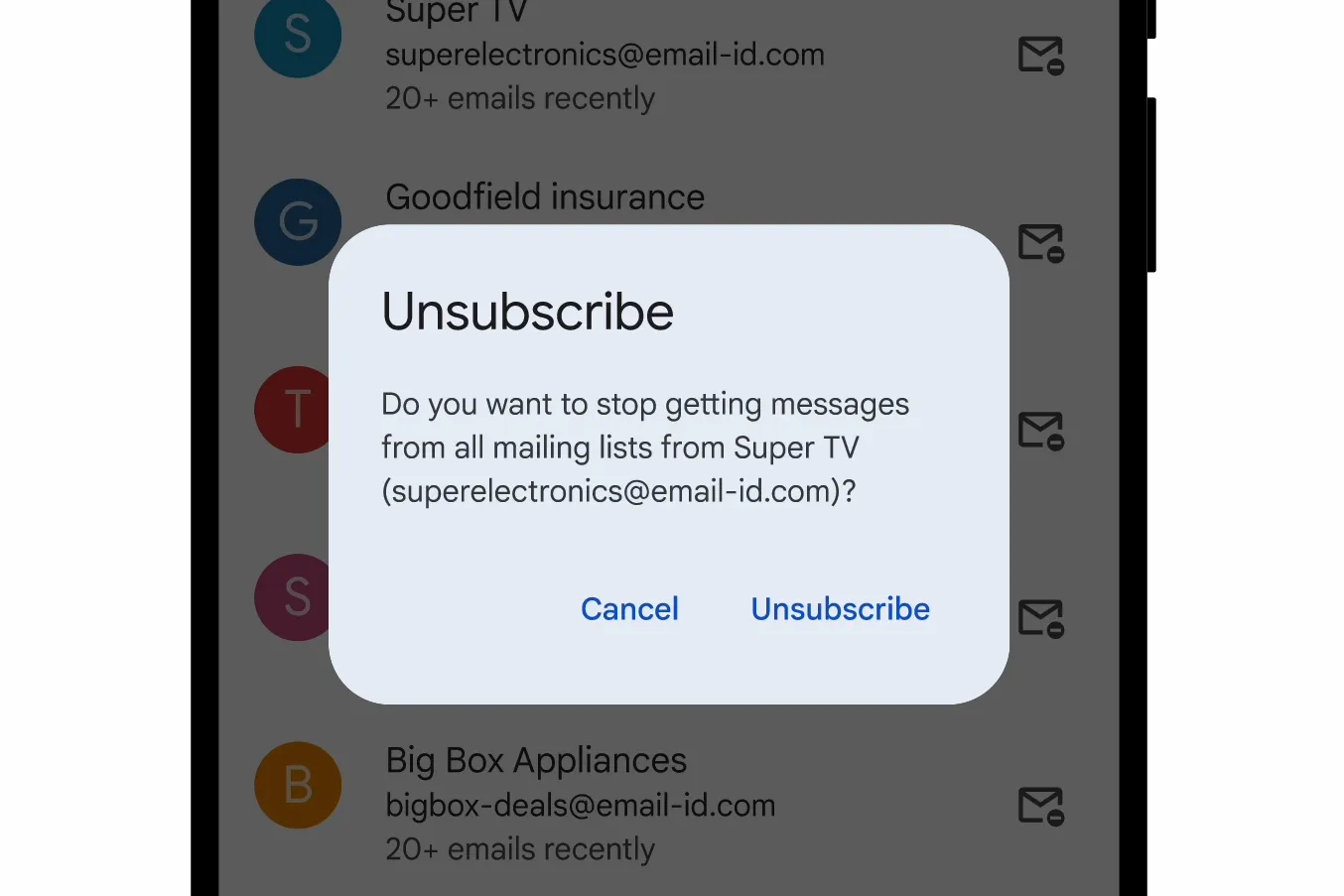 Нова вкладка Gmail створена для відписки від розсилок