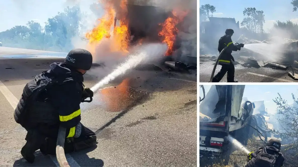 У Дніпропетровській області палала вантажівка DAF