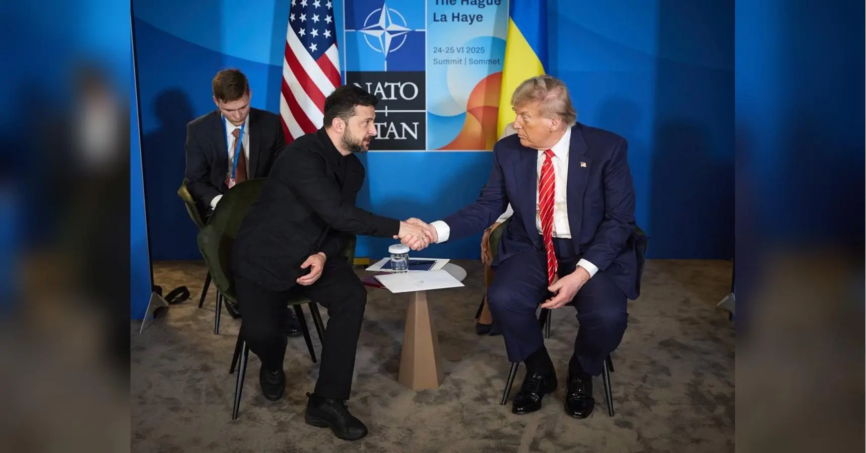«Подивимося»: про що Зеленський і Трамп говорили на зустрічі на саміті НАТО (фото)