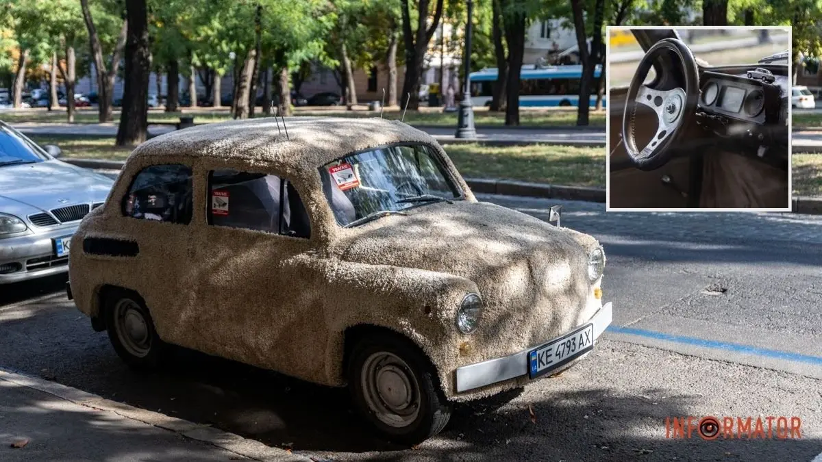 У центрі Дніпра стоїть “хутряна” автівка: як вона виглядає