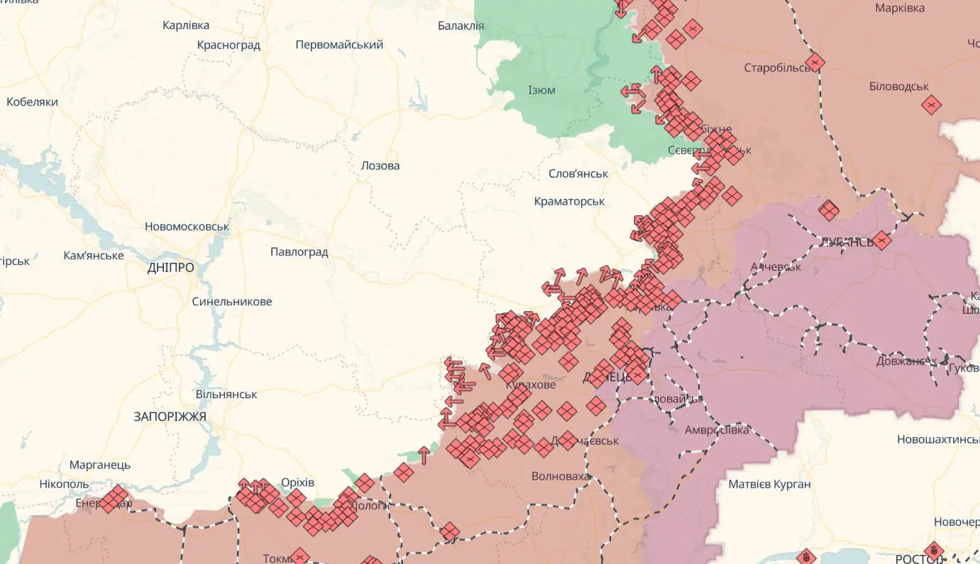 Карта бойових дій онлайн на сьогодні – 22 липня 2025 року
