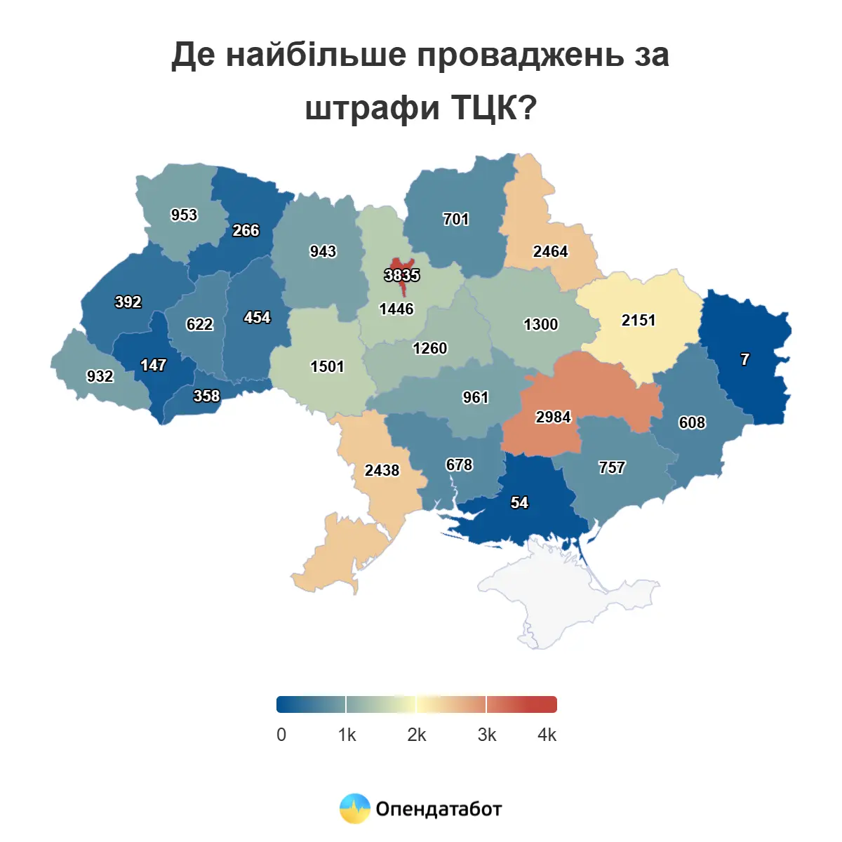 Харківщина – у ТОП-5 серед регіонів за кількістю штрафів ТЦК: інфографіка