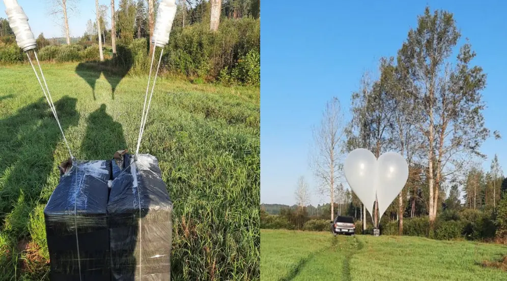 Латвійські прикордонники знайшли повітряні кулі з контрабандними цигарками з Білорусі