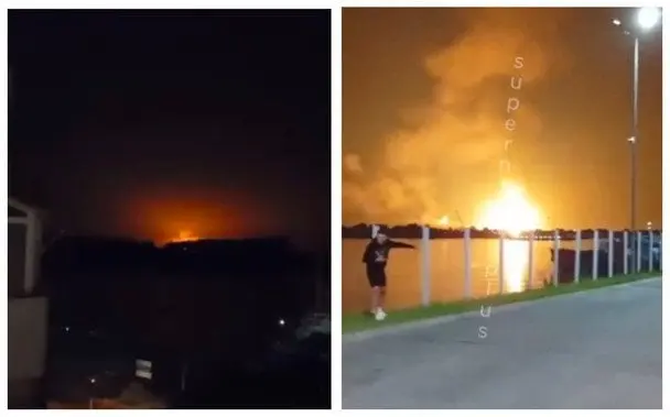 Ворог вдарив по газовому об’єкту на Одещині: вогонь бачили аж у Румунії (відео)