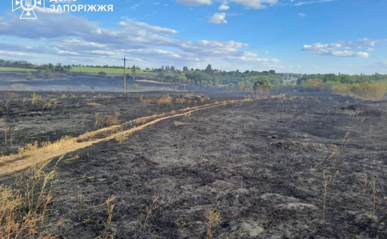 Обстріли на Запоріжщині: вигоріло понад 11 гектарів, загинула людина