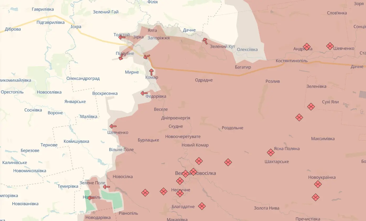 Карта бойових дій в Україні станом на ранок 6 липня 2025 року