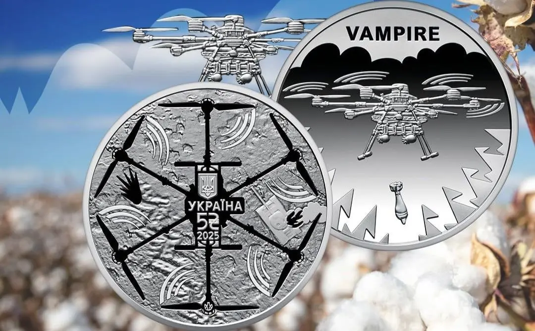 Нова монета НБУ присвячена українському дрону-бомберу Vampire