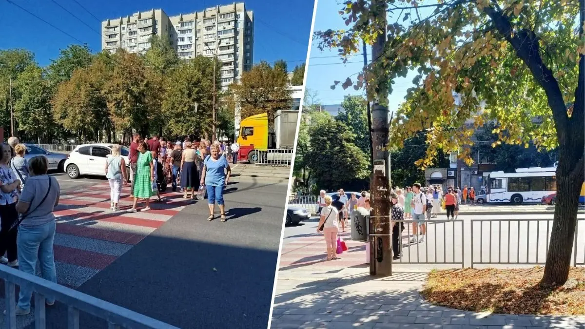 У Дніпрі містяни перекрили вулицю Робочу через тривалу відсутність світла: фіксують конфлікти з водіями