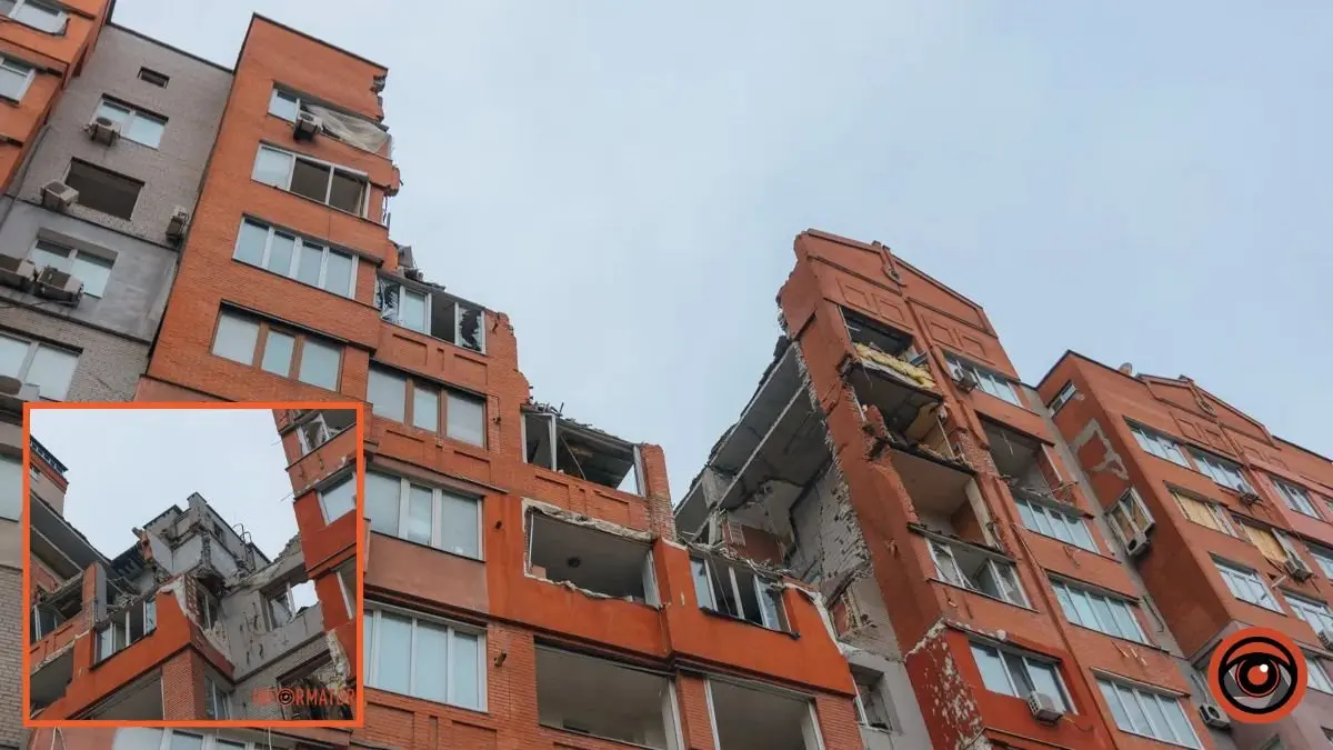 Влучила ракета та обвалилась частина будинку: як можуть відновити багатоповерхівку на Виконкомівській у Дніпрі