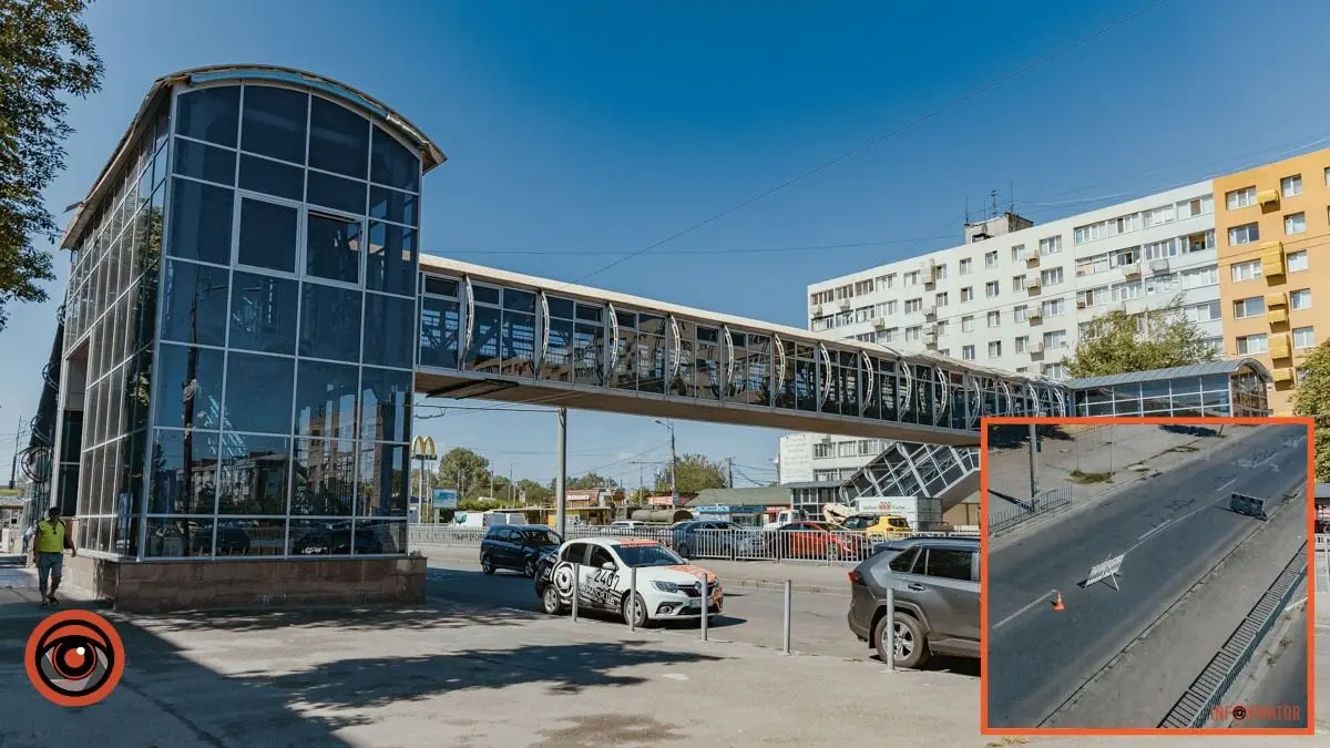 У Дніпрі на Слобожанському проспекті триває ремонт пішохідного переходу: зайнята смуга