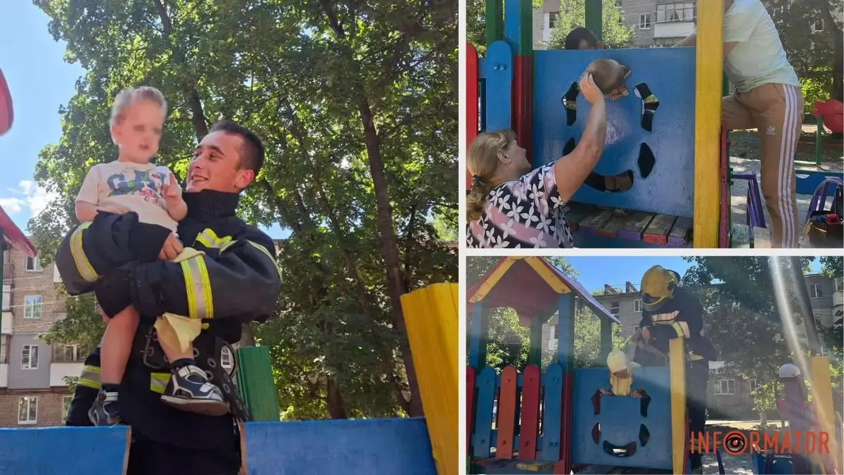 У Кам’янському районі на дитячому майданчику 2-річний хлопчик застряг у конструкції гірки