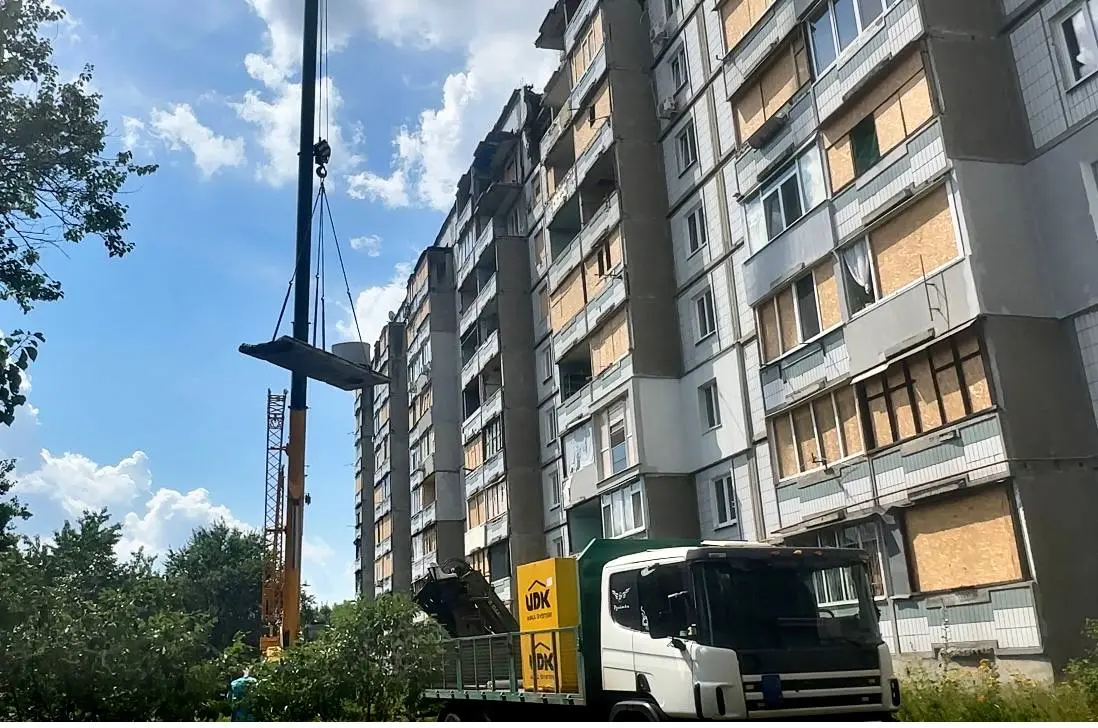 На якому етапі відновлення багатоповерхівки в Холодногірському районі (фото)