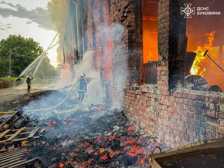 Вогонь охопив 700 кв. м: на Буковині рятувальники ліквідували пожежу на підприємстві