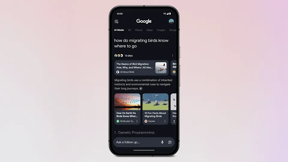 Google розширює режим AI додатковими функціями для пошуку