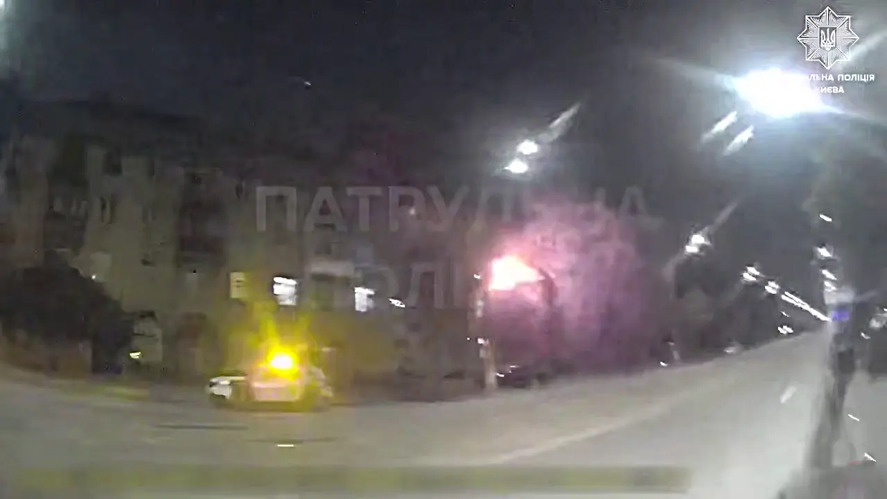 Полиция опубликовала видео, снятое во время российской атаки на Киев 7 сентября