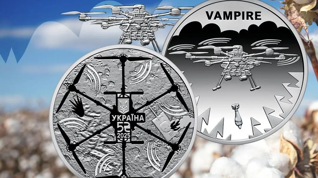 НБУ випустив пам'ятну монету "Українська бавовна. БПЛА Vampire": який номінал та вигляд