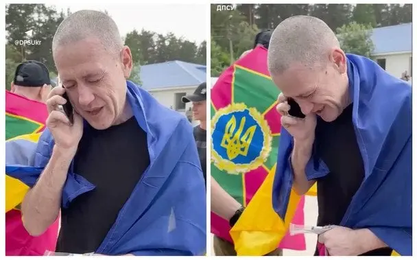 "Сонечко, я вже вдома": звільнений з полону прикордонник розчулив розмовою з рідними