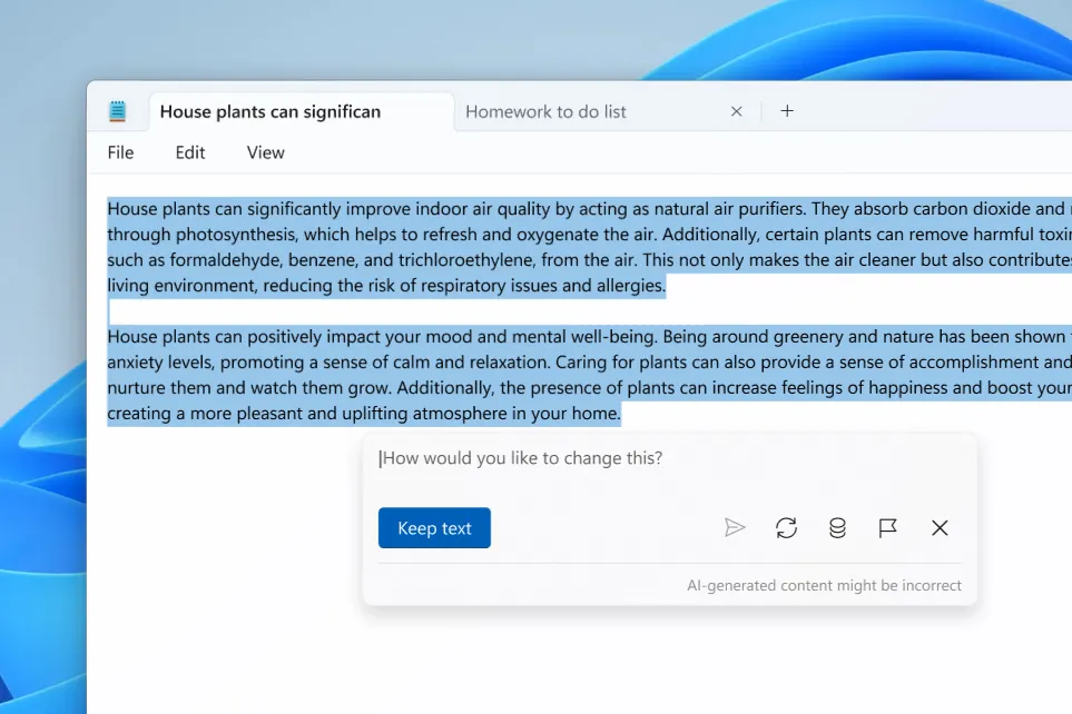 Microsoft Notepad тепер може писати за вас за допомогою ШІ