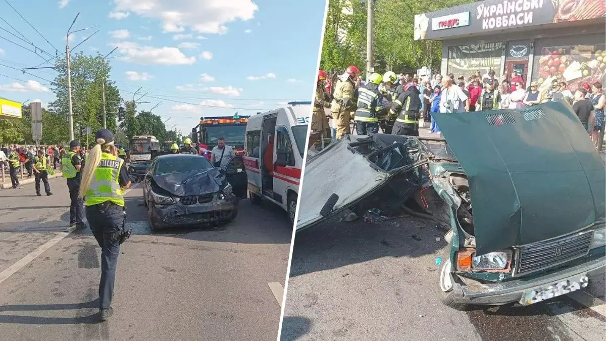 У Кривому Розі в смертельну ДТП потрапили чотири авто: рятувальники зі спецзасобами витягали загиблого та поранених
