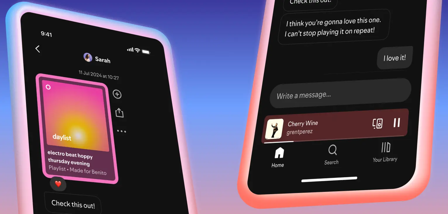 Spotify запускає функцію повідомлень для обміну музикою, подкастами та аудіокнигами