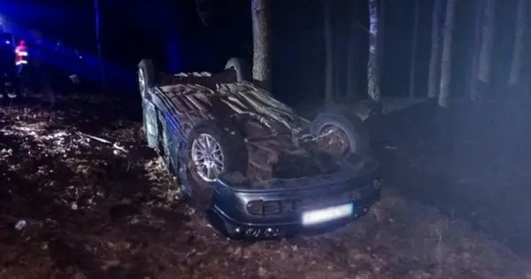 На Стрийщині BMW перекинувся в кювет, травмувалися водій і двоє дітей