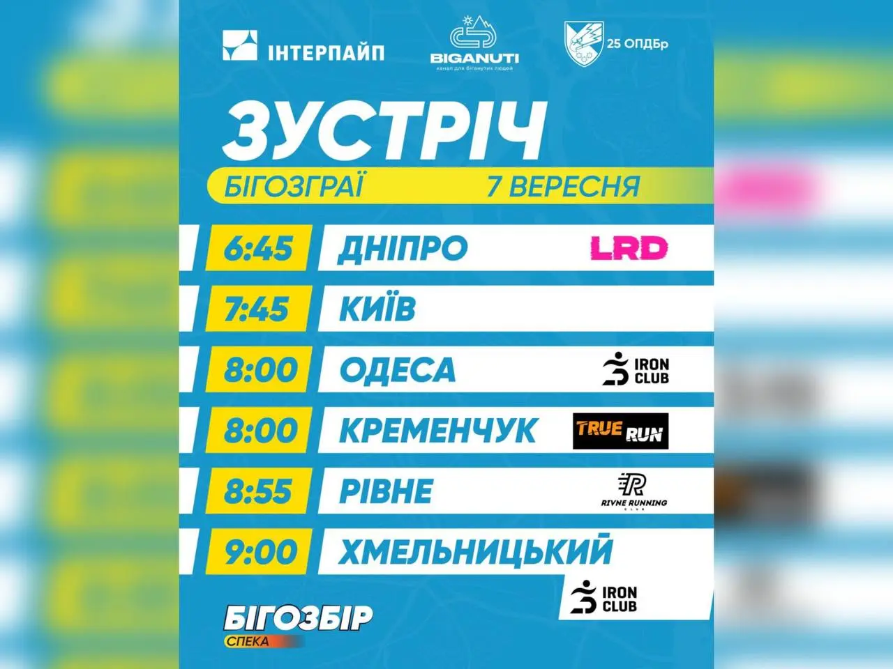 В шести містах будуть відкриті бігові тренування на підтримку 25-ї бригади