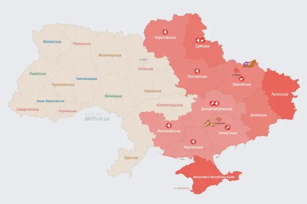 Росія атакує Україну БпЛА: напрямки руху