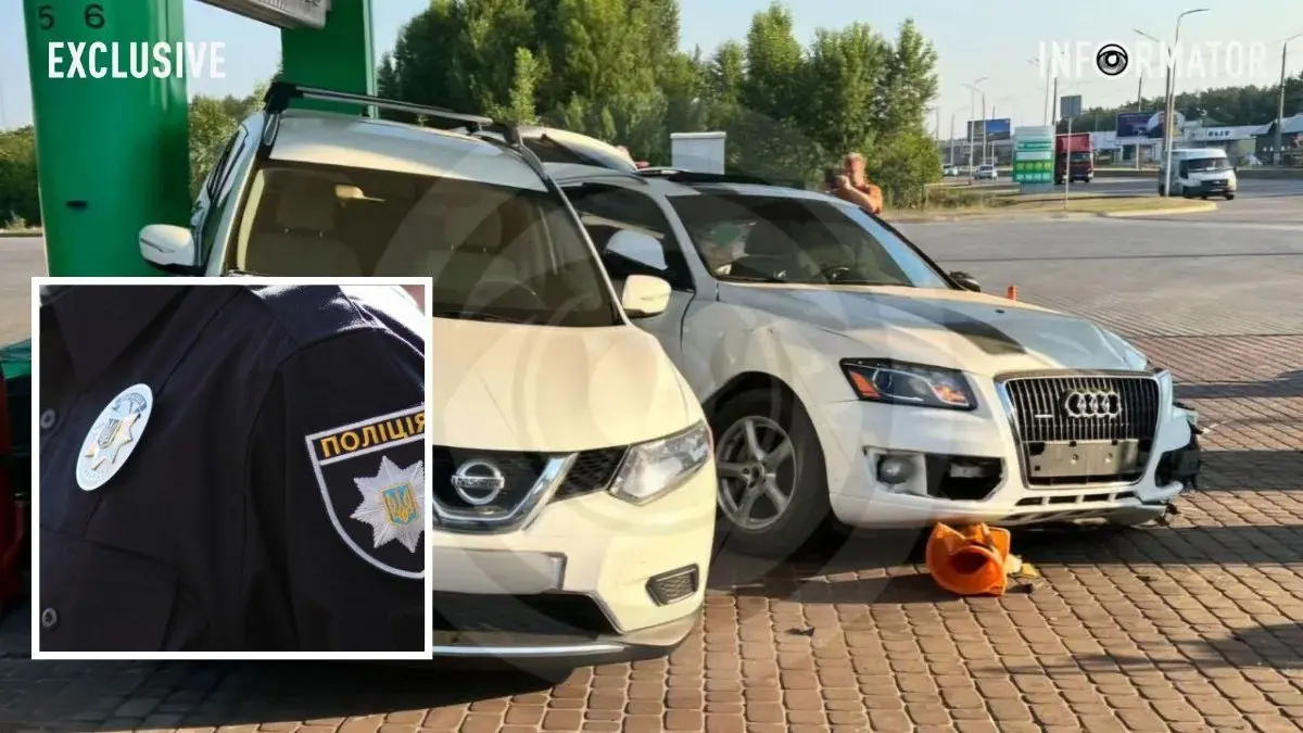 У Кам'янському п'яна водійка Audi на АЗС в'їхала в Nissan: жінці повідомили про підозру
