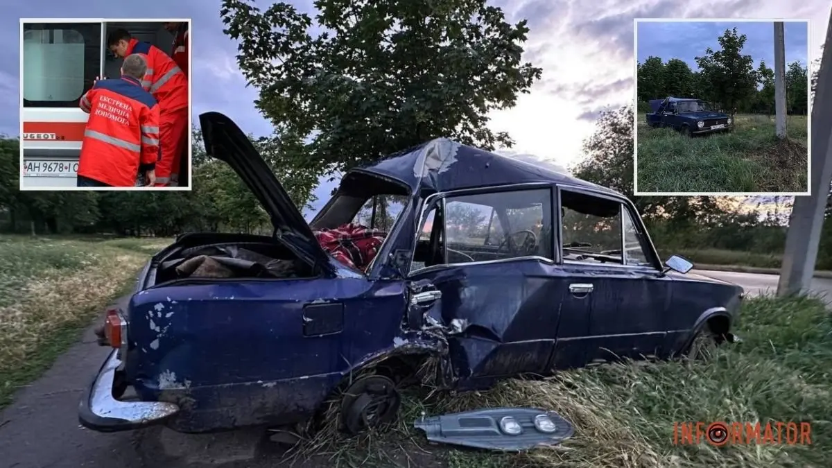 22-річному водію відірвало вухо: у Кривому Розі ВАЗ влетів у стовп