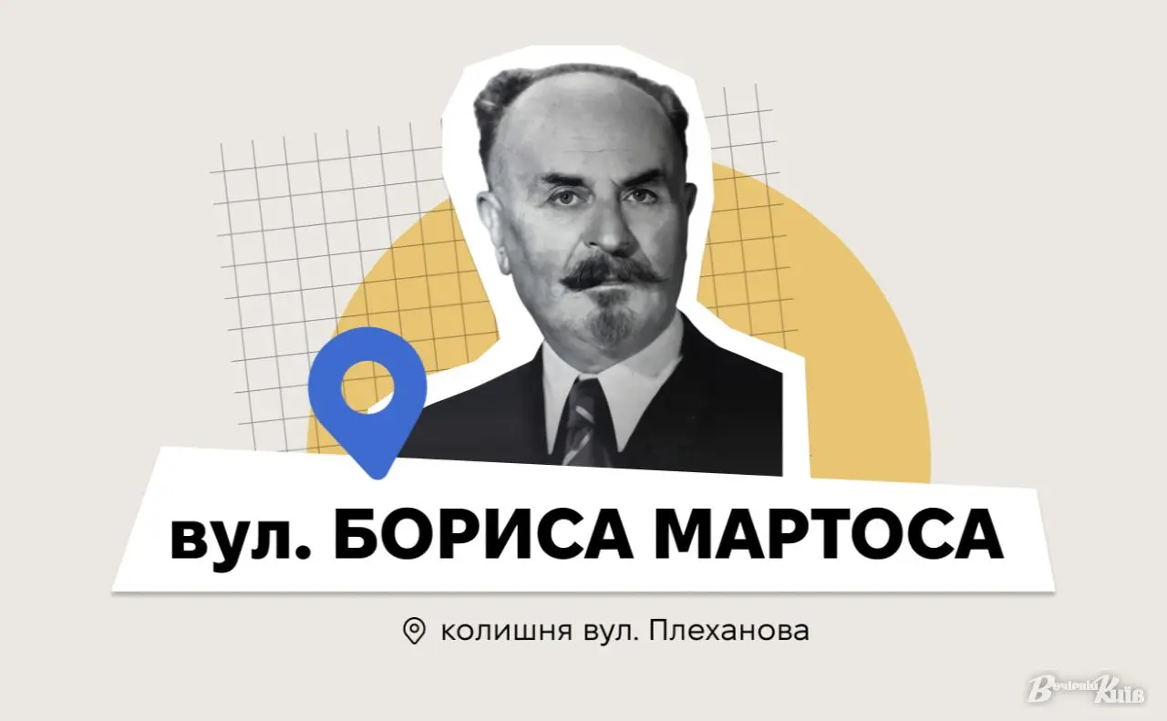 Ім’я міністра УНР на мапі столиці: вулиця у Дніпровському районі змінила назву на честь Бориса Мартоса