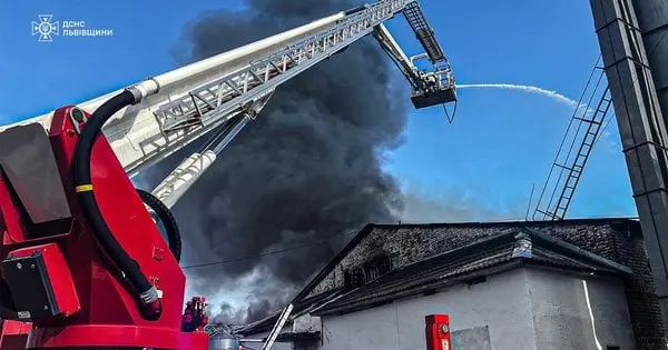 У селі поблизу Львова спалахнула масштабна пожежа на птахофермі