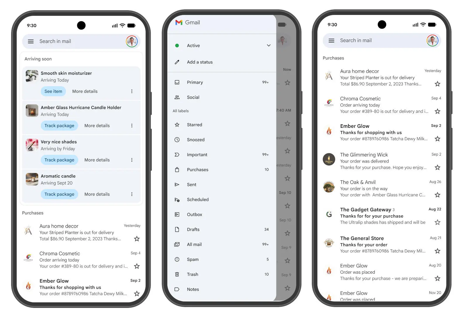 Gmail додає вкладку «Покупки» для відстеження доставок
